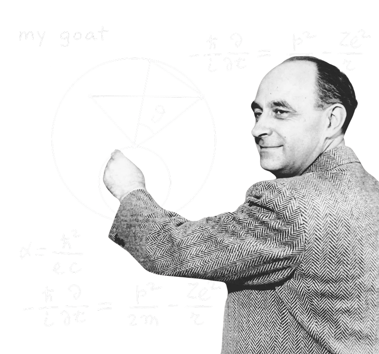 Enrico Fermi at a chalkboard